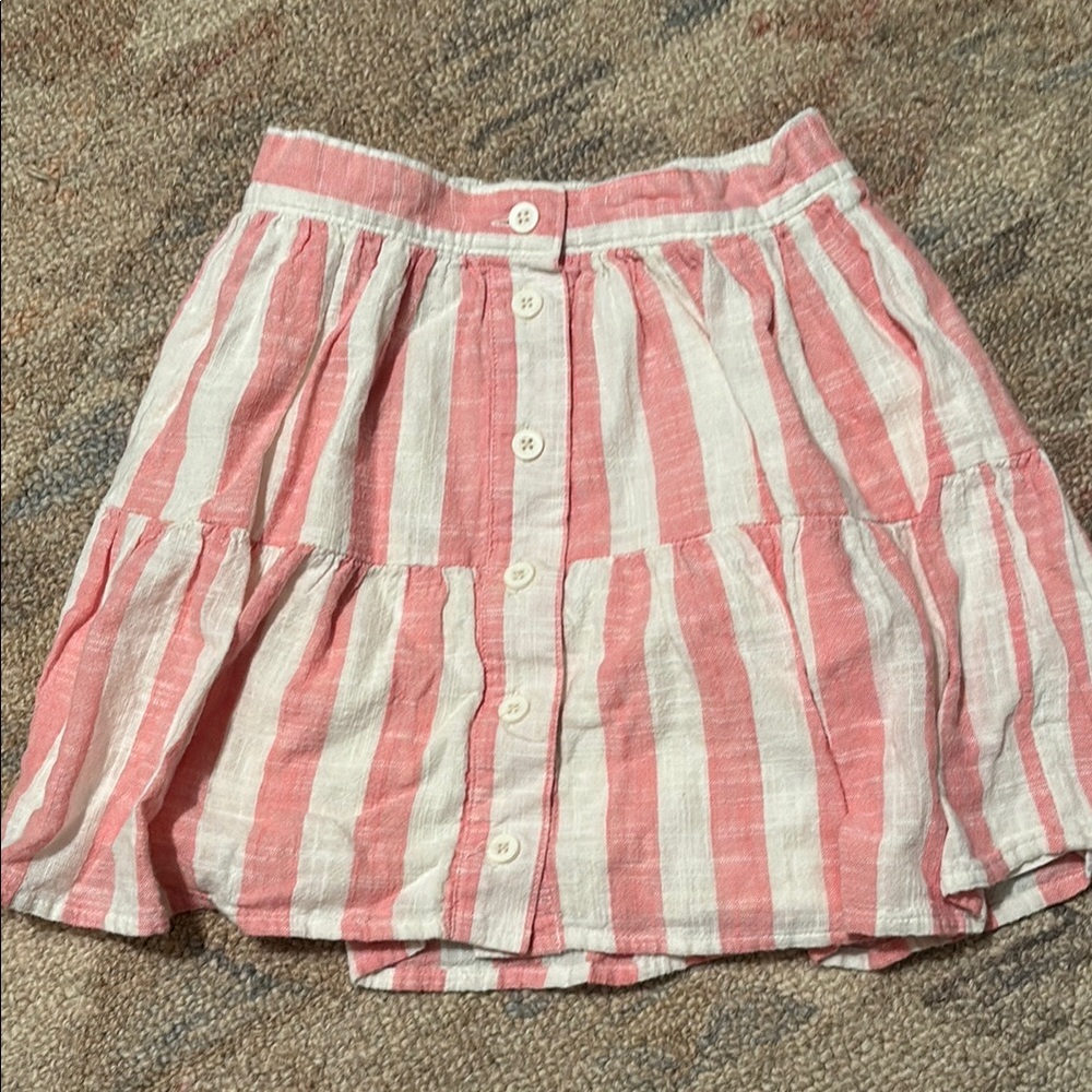 Gap kids Striped Pink and White Button-Up Skirt